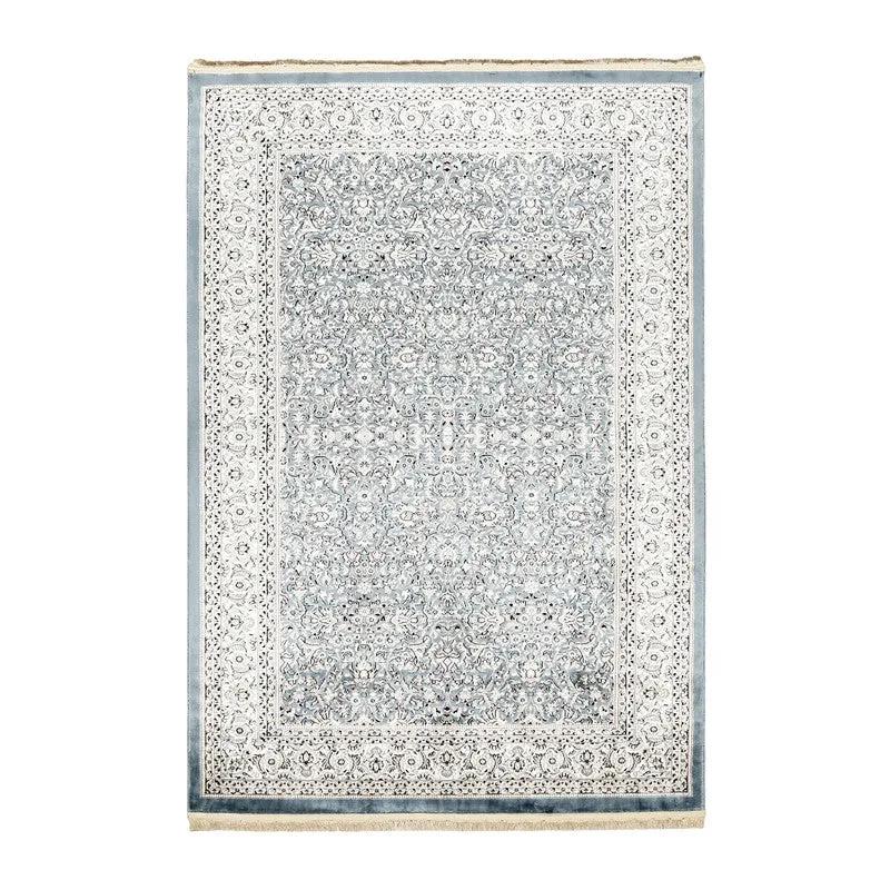 Kashira Art Silk Carpet - Light Blue media 1