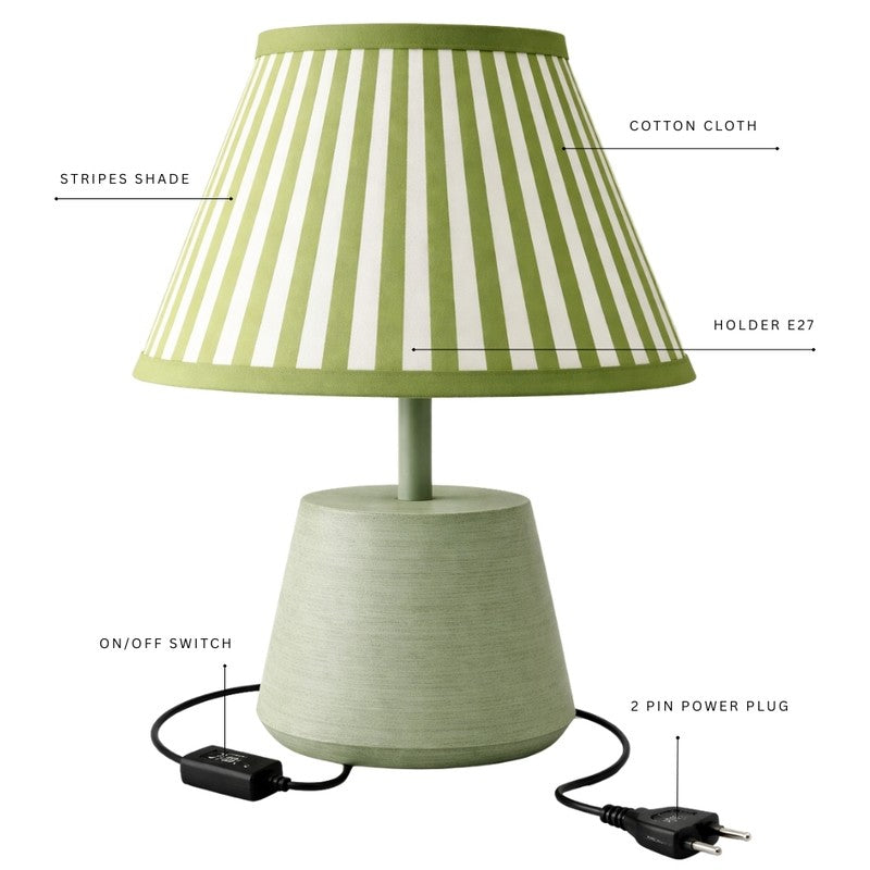 Everly Decorative Cotton Table Lamp - Green media 5