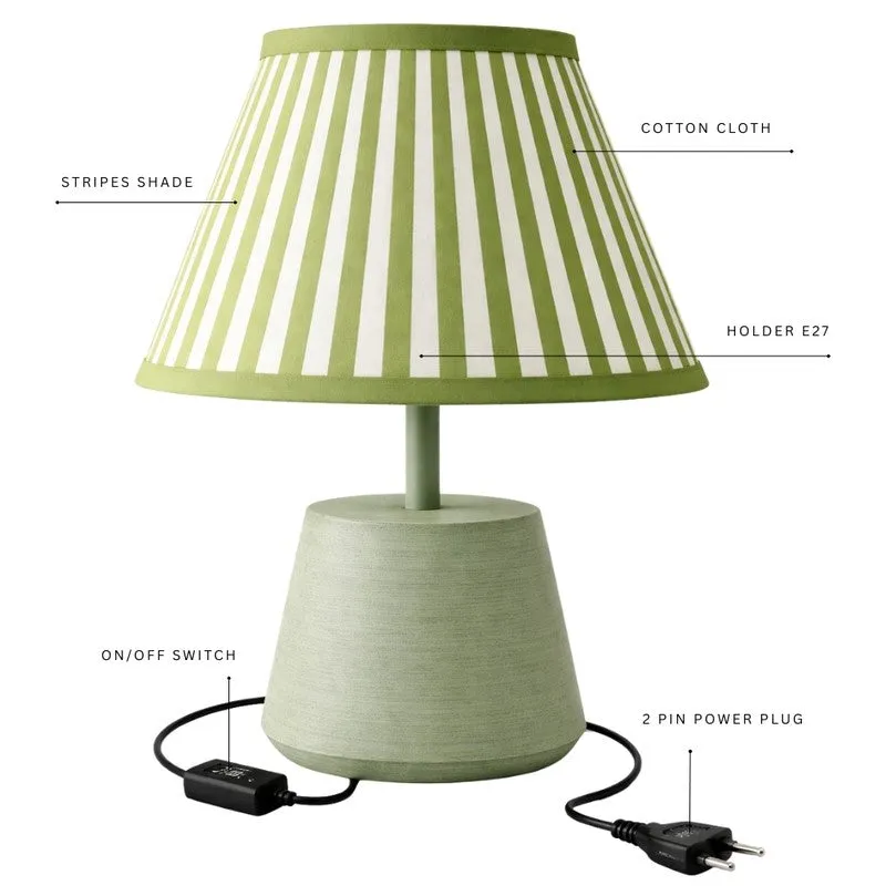 Everly Decorative Cotton Table Lamp - Green media 5