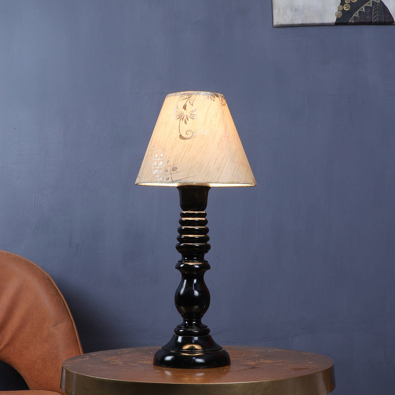 Fayra Iron Table Lamp - Black,Beige media 2