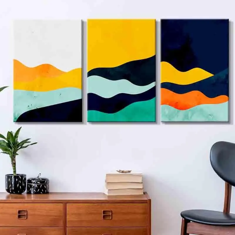 YOLO Poly Canvas Wall Art - Set of Three media 1