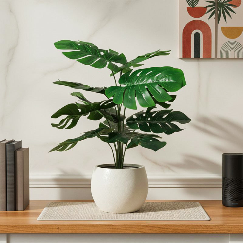 ClayVine Artificial Mostera Plant - 1.5 Feet