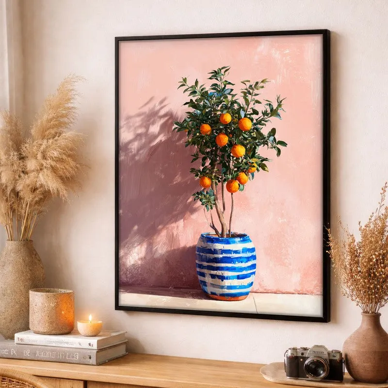 Sunlit Citrus Canvas Wall Painting - Black Frame media 3