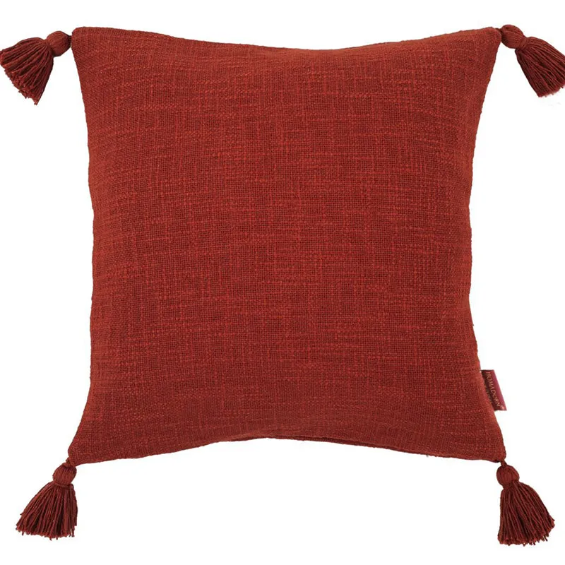 Claira Solid Cushion Cover (Red) - Set Of Two media 9