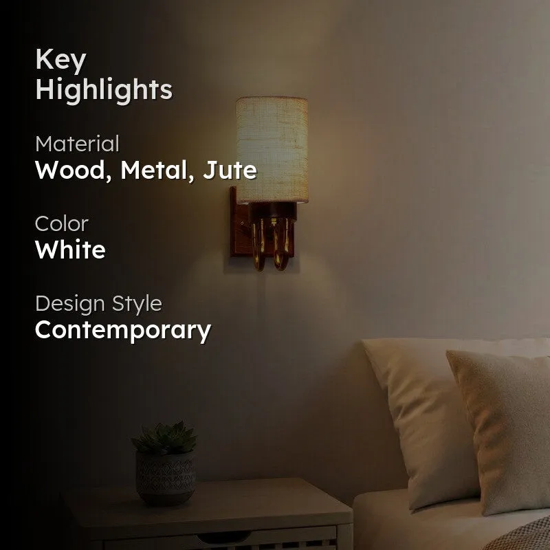 Gilded Arch Jute Wall Lamp - White media 2