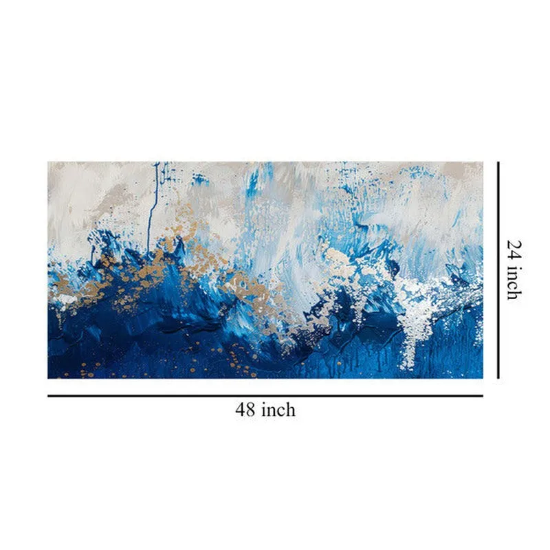 Swirling Blue And Gold Waves Poly Canvas Wall Painting media 8