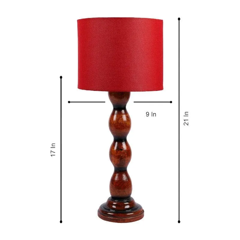 Rosa Winde Fabric Table Lamp - Red,Brown media 6