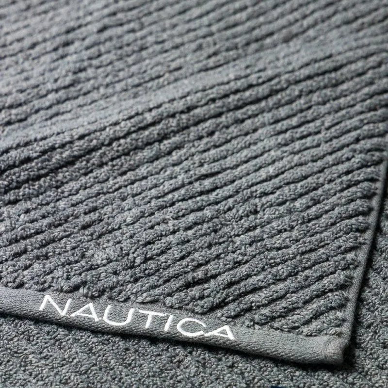Nautica Riviera Soft Cotton Hand & Face Towel (White,Blue & Dark Grey) - Set Of Twelve media 7
