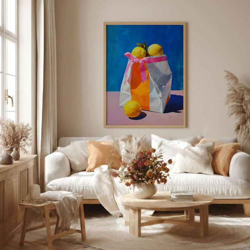 Luneth Canvas Wall Painting With Brown Frame