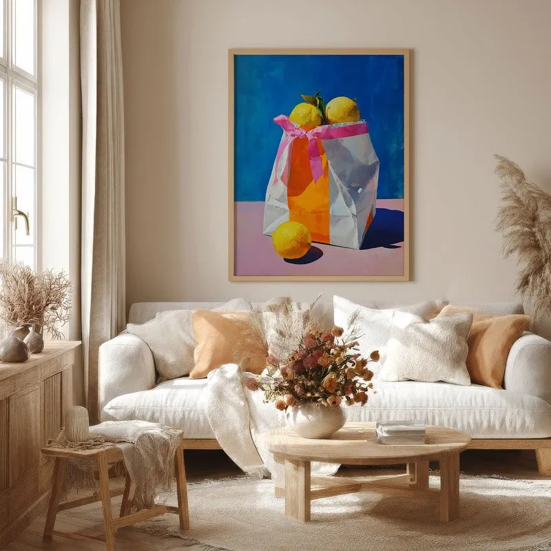 Luneth Canvas Wall Painting With Brown Frame media 1