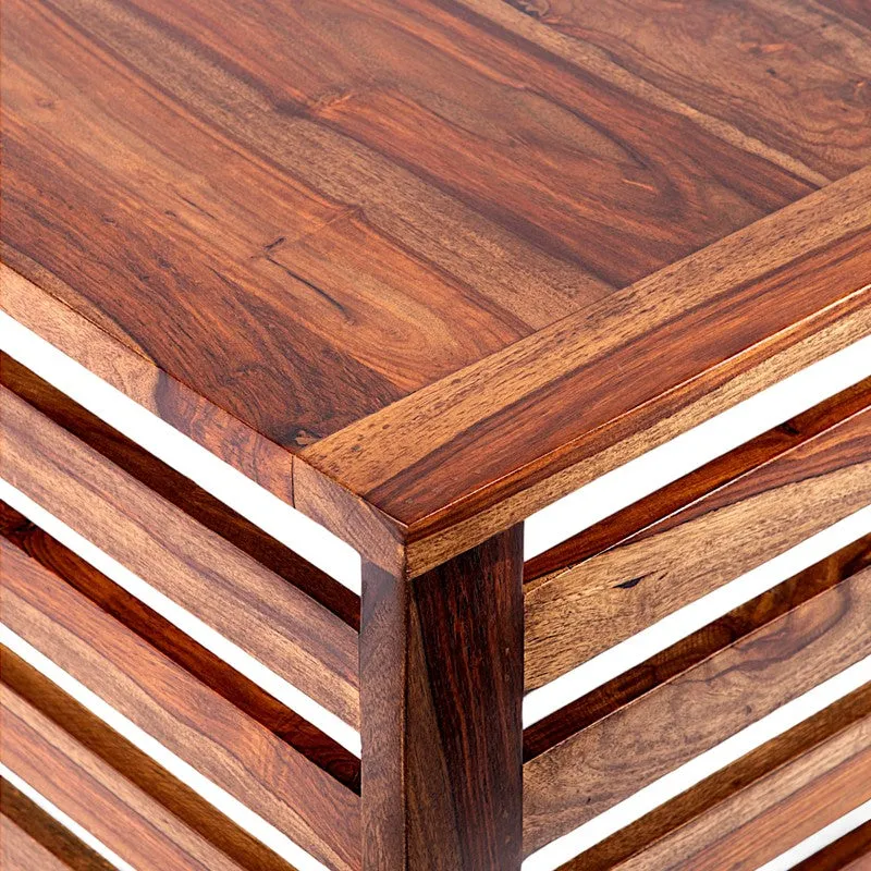 Qervon Sheesham Wooden Center Table - Brown,Beige media 6
