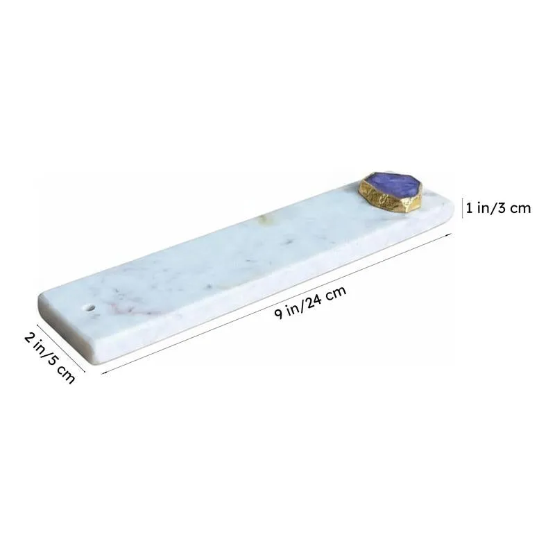 Nima Marble Incense Holder With Agate Plating - Blue media 6