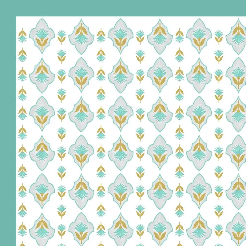 Royal Print Cotton Bedsheet (Green,White) - 120 TC media 6