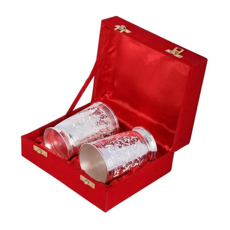 BrightSip Silver (Plated Drinking Glass (300 Ml Each) - Three Piece Set media 5