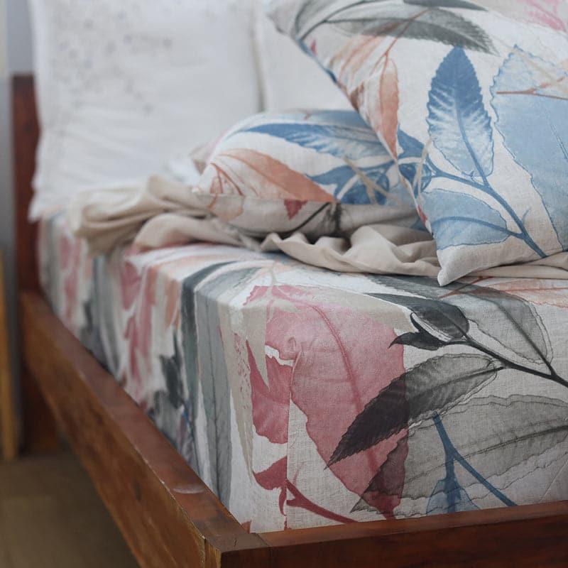 Agatha Spring Cotton Bedsheet (White ) - 254 TC media 5