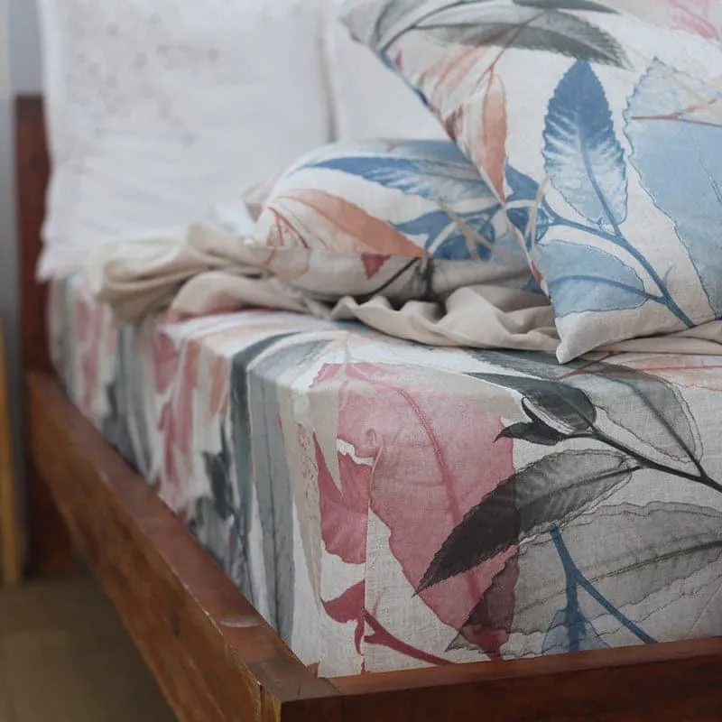 Agatha Spring Cotton Bedsheet (White ) - 254 TC media 5