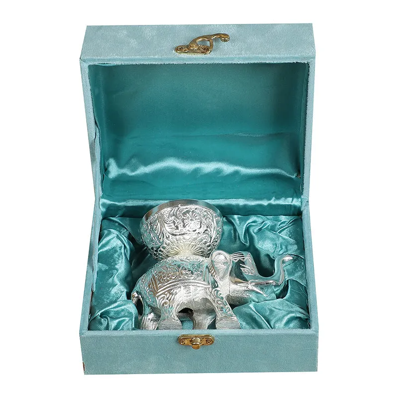 SIlver Haathi Aluminium Diya media 6
