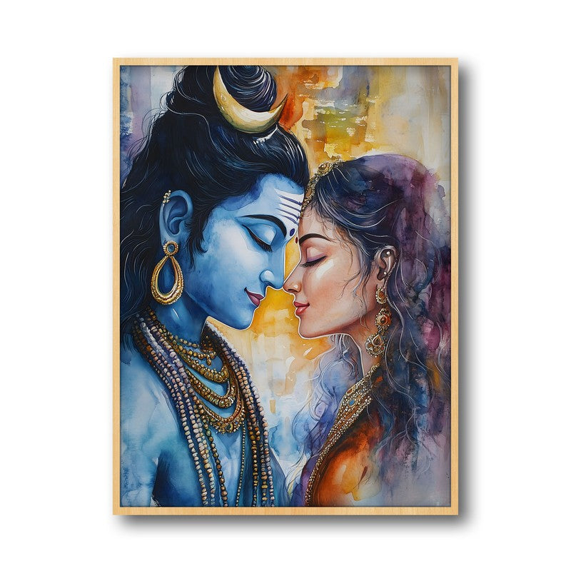 Yogamaya Lakshmi Spiritual Archival Paper Wall Painting - Natural Brown Frame media 5