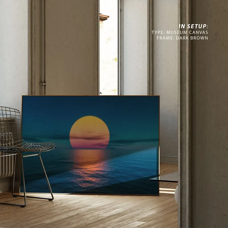 Sunset By The Ocean Canvas Wall Painting - Black Frame media 6