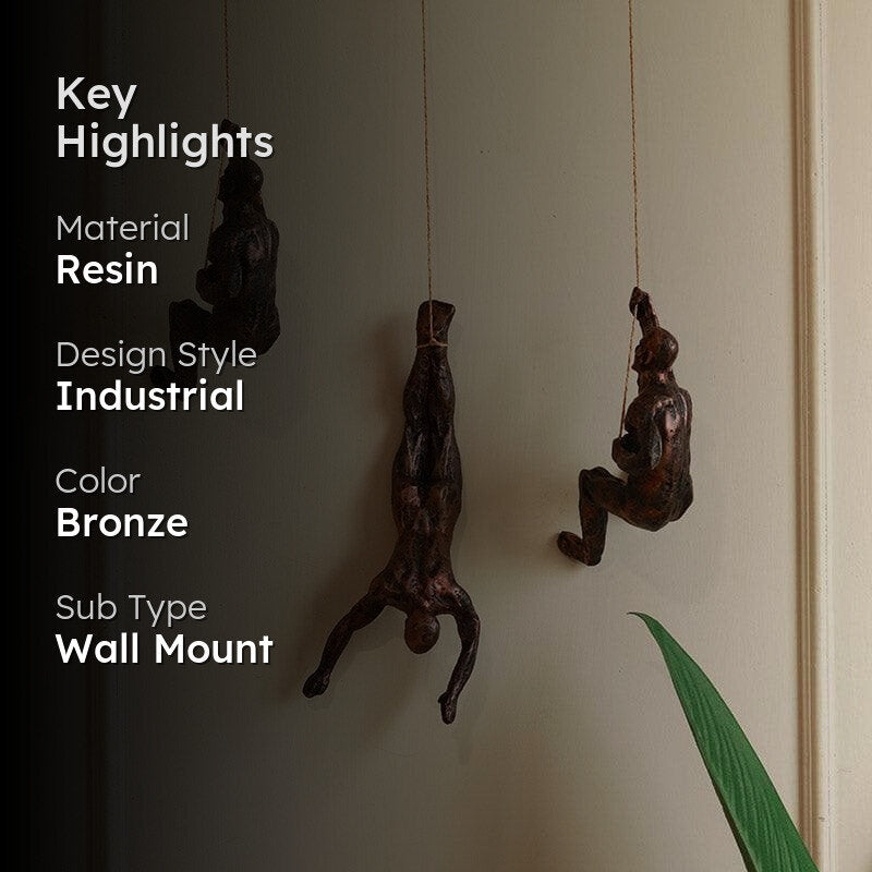 The Alpinist Resin Wall Hanging (Bronze) - Set Of Three media 2