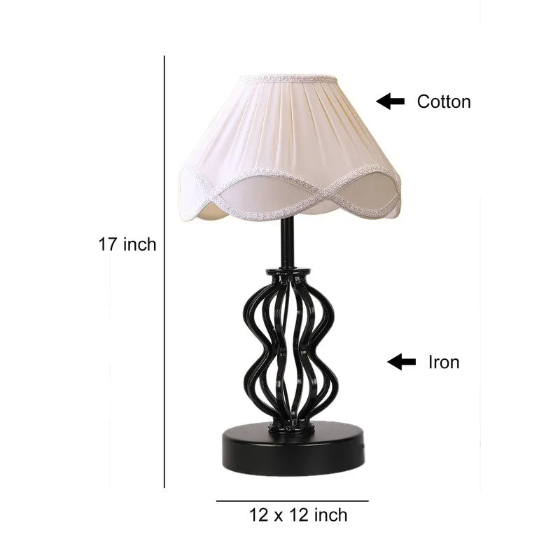 Auralinea Cotton Table Lamp With Wooden Base - Ivory media 9