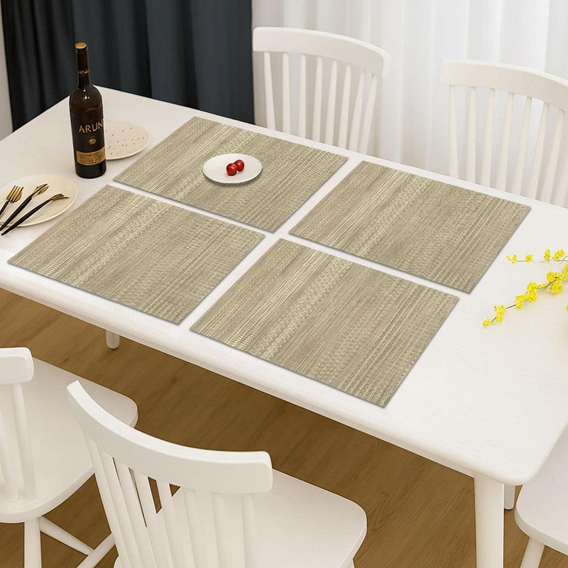 Golden Rectangle PVC Table Mats - Set Of Four