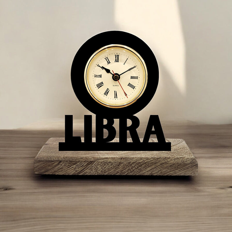Libra Zodiac Analog Table Clock