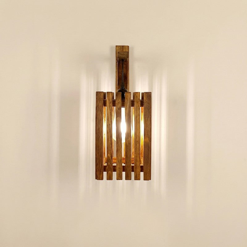 LineCraft Wooden Wall Lamp - Brown media 6