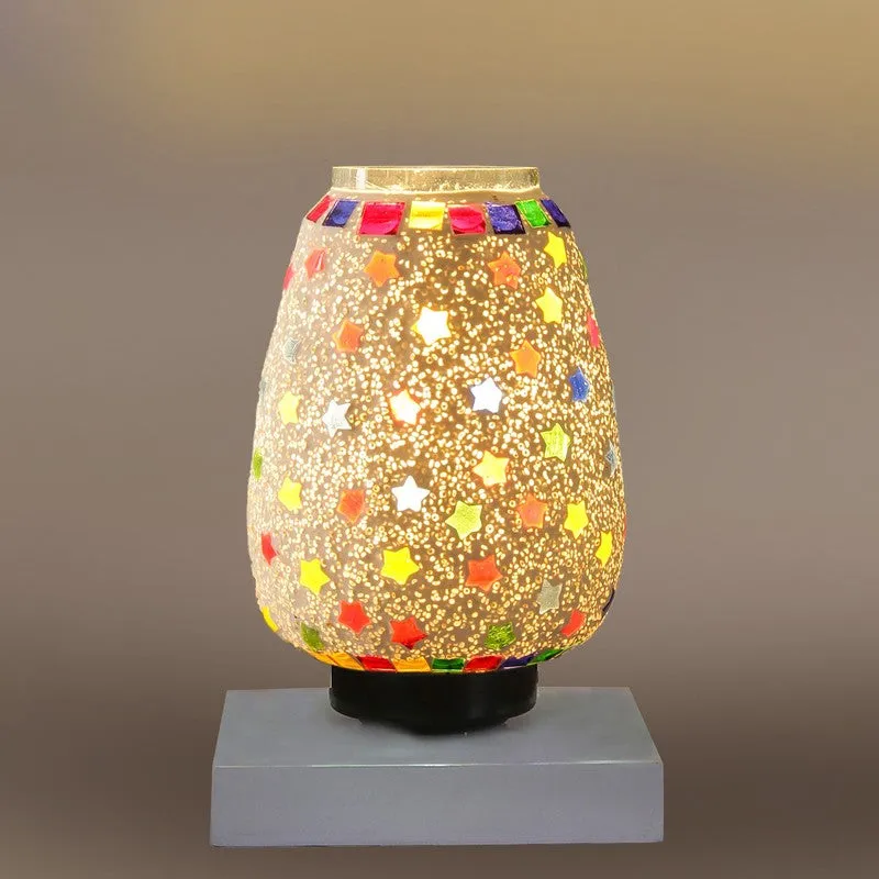 Stellune Glass Table Lamp With Wooden Base - Multicolor media 7