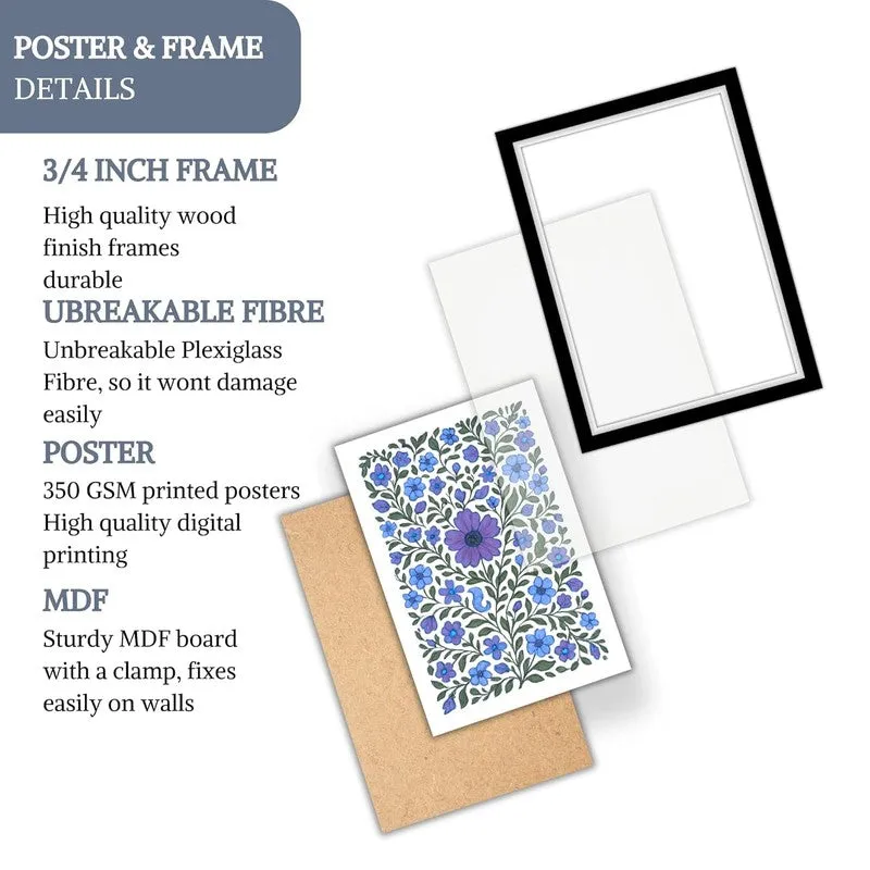 Royal Botanica Paper Wall Painting With Frame - Black media 5