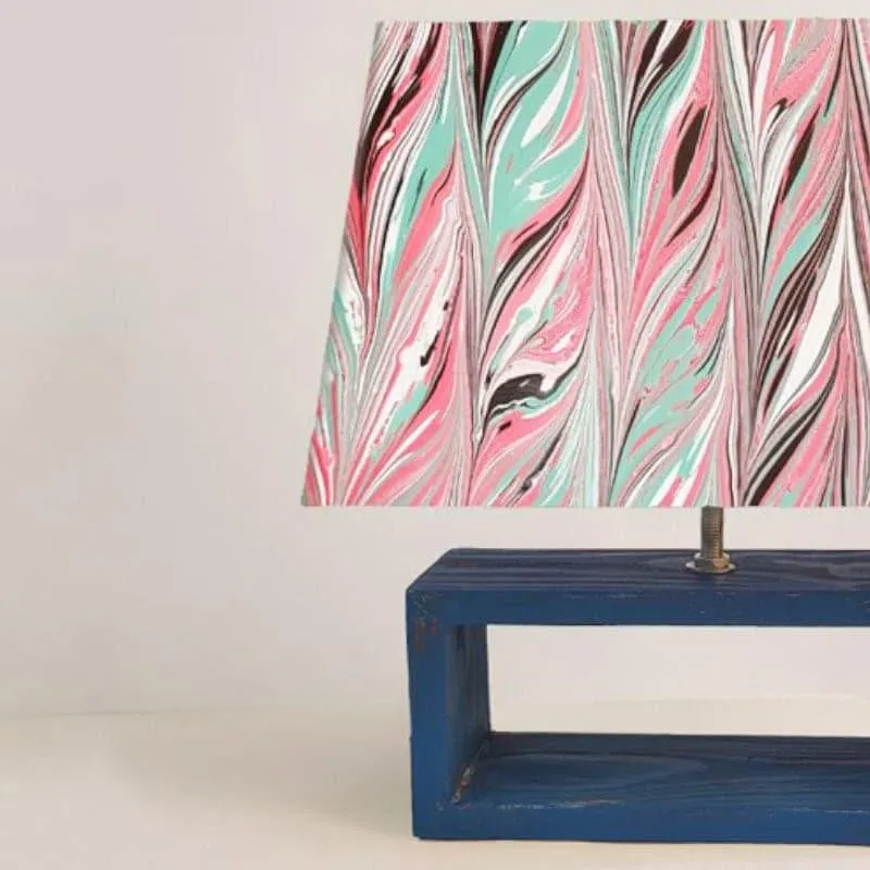Marbling Handpainted Fabric Table Lamp - Multicolor media 6