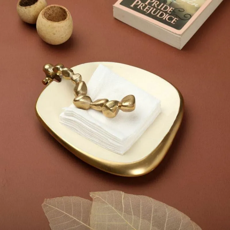 Elegant Gold Neva Napkin Holder - Modern Aluminum Design media 1