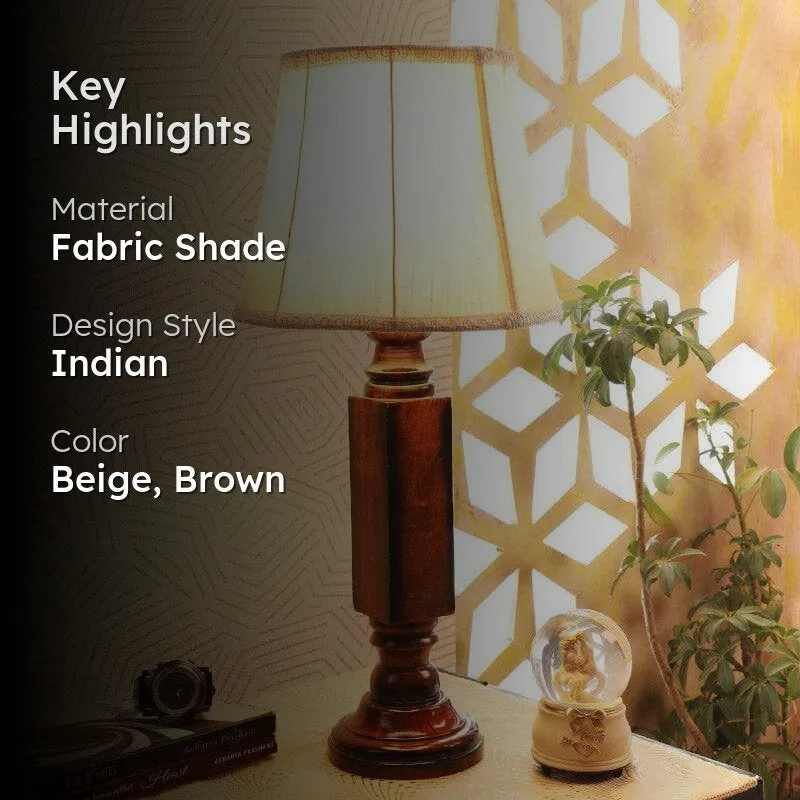 Roda Raul Fabric Table Lamp - Beige,Brown media 2