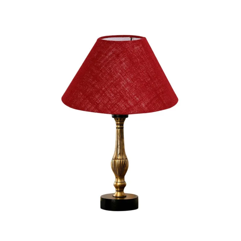 Aurelo Nivo Wooden Table Lamp - Maroon media 5