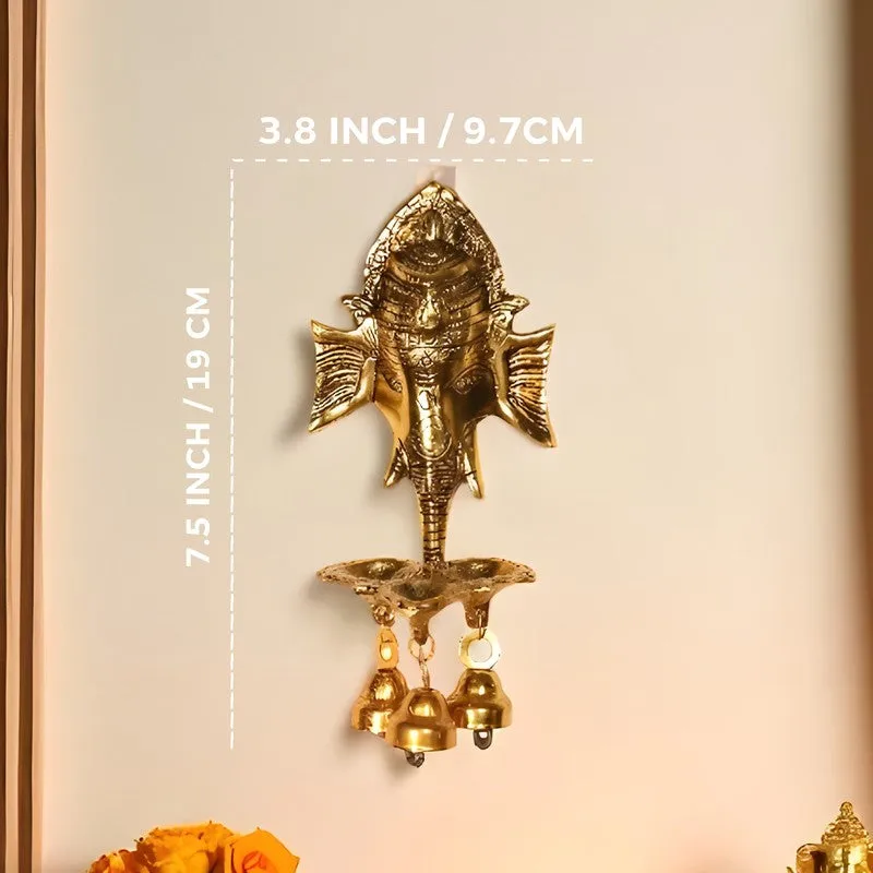 Ethereal Ganesh Idol Brass Bell Glow Diyas media 7