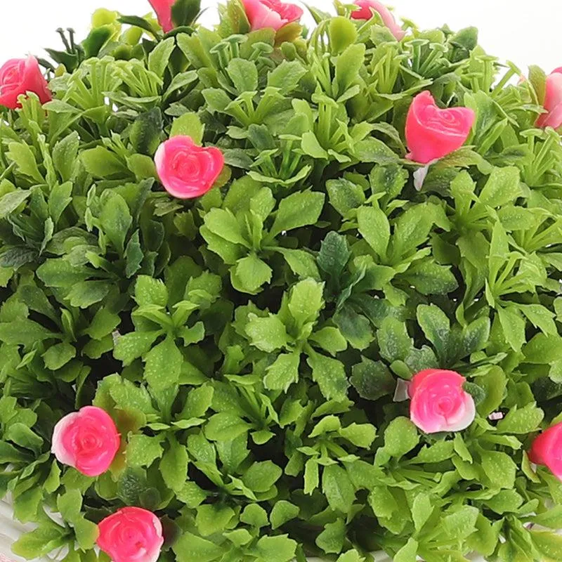 Faux Pink Artificial Flower Plant On Mini Cycle Rikshaw media 4