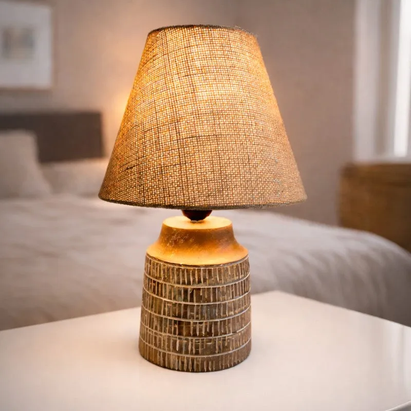 Ember Carve Wooden Table Lamp - Brown media 3