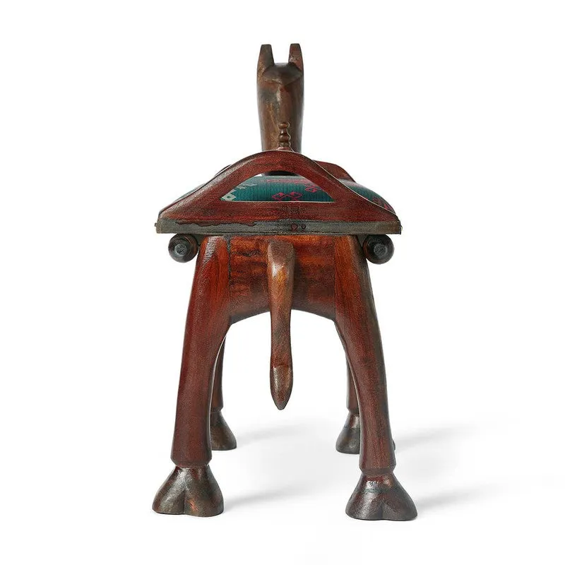 India Circus Acacia Wood Mirage Camel Pouffe media 5