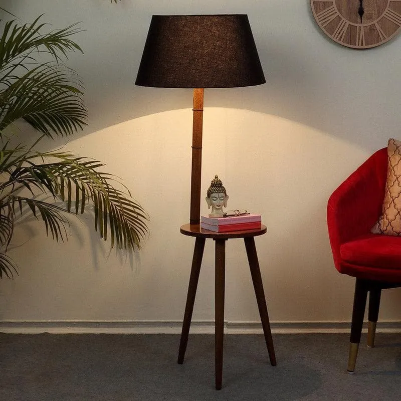 Rosa Miosa Floor Lamp With Shelf - Black media 1