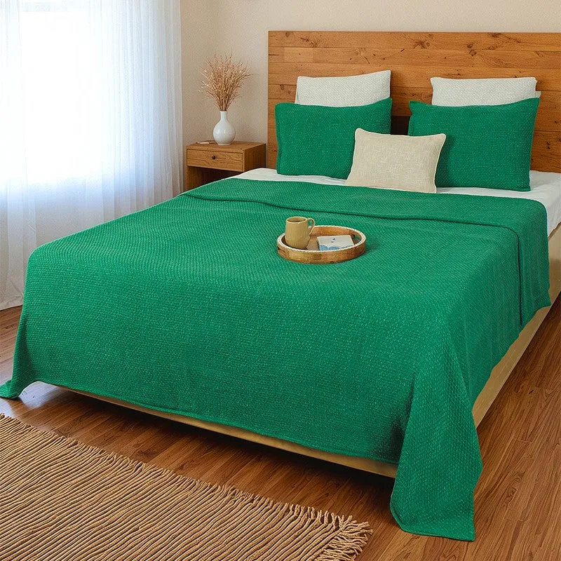 Solara Whim Handloom Bedcovers - Green media 1