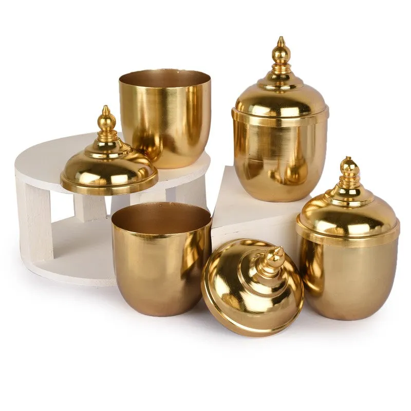 Aristal Metal Jars With Tray (Gold) - Five Piece Set media 4