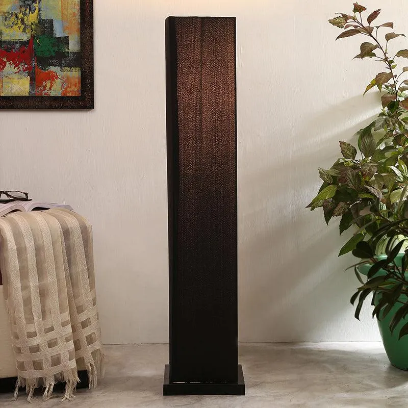 Ruya Wooden Tower Floor Lamp - Black media 2
