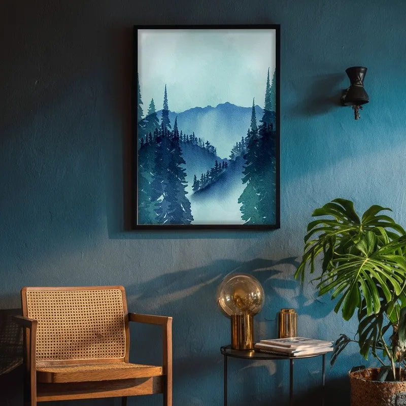 Foggy Forest Archival Paper Wall Art With Frame media 4