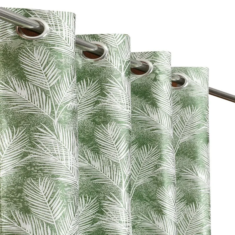 PureShade Printed Curtains (Green) - Set Of Two media 3