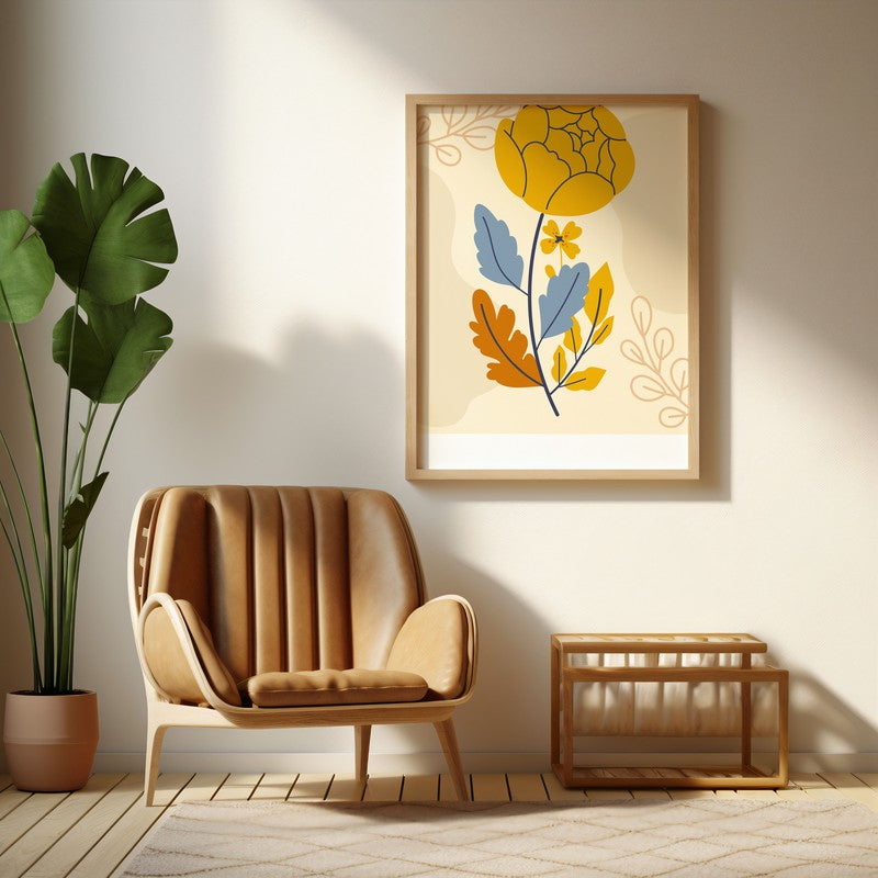 Summer Breeze Archival Canvas Wall Art - Natural Brown Frame