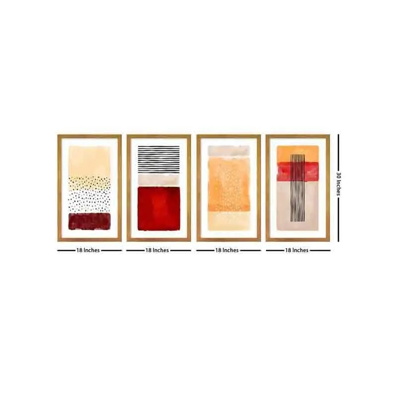Interplay Abstract Poly Canvas Wall Art - Set Of Four media 7