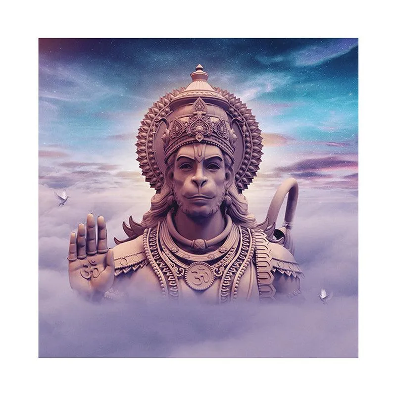 Divine Meditation of Hanuman Wall Painting media 4