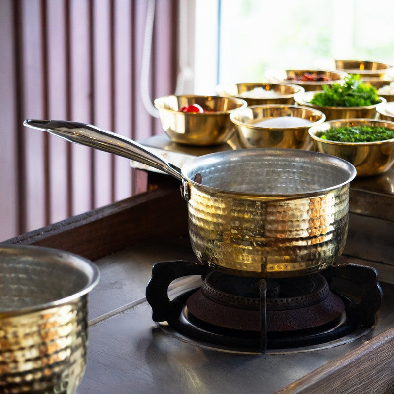 AurumCook Glossy Brass Saucepan - 1000 ML media 5