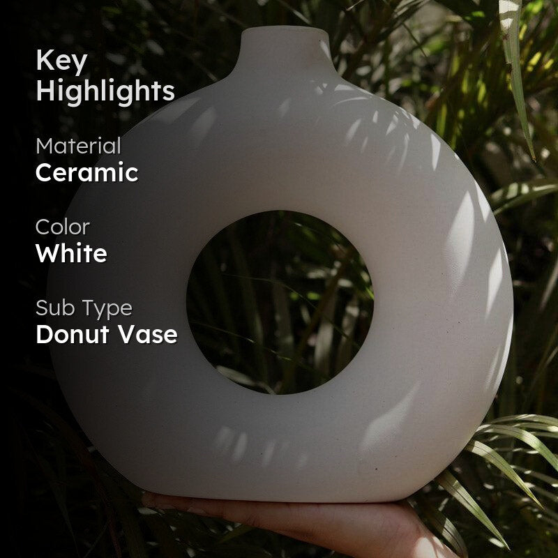 Donut Dalo Vase (White) - Set Of Two media 2