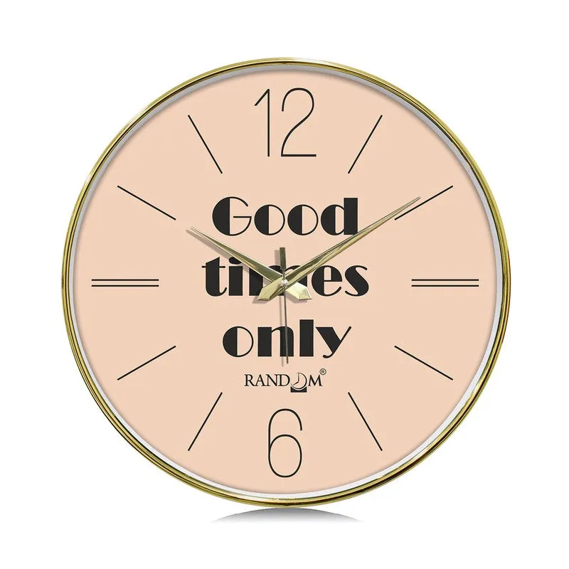 Good Times Only Round Analog Wall Clock - Peach media 3